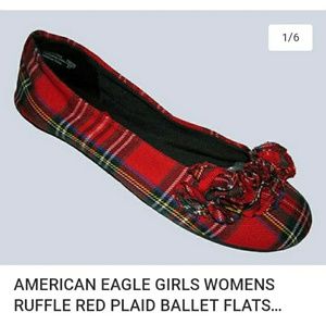 AMERICAN EAGLE SIZE 11 CHRISTMAS PLAID BALLET FLAT